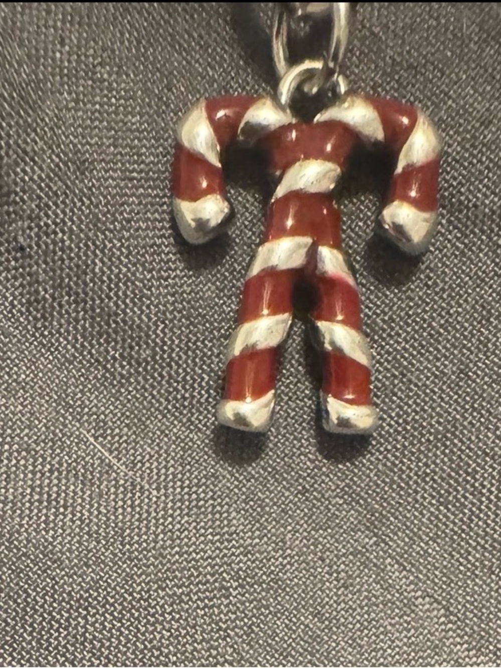 James Avery candy cane Christmas charm sterling silver
